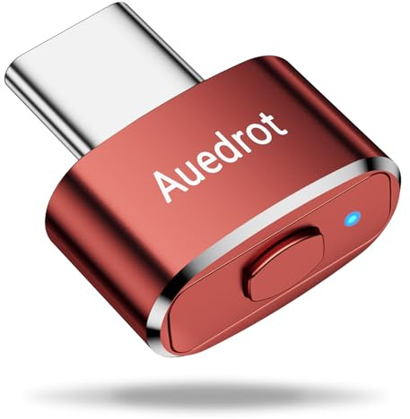 AUEDROT Musjigglerare USB-C ej påvisbar mobil med strömbrytarknapp, metallmus flyttare automatisk mus jigglerlägen med 2 jigglerlägen, drivrutinsfri, plug and play, håller dator/laptop vax, orange
