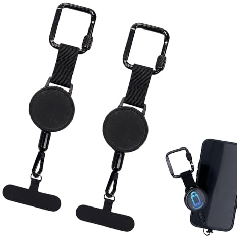 Qukoielly Phone Lanyard, Retractable Adjustable Anti Theft Phone Lanyard Tether, Universal Compatible with Most Smartphones, for Daily Travel Outdoor Skiing Hiking Cycling Fishing Climbing Use