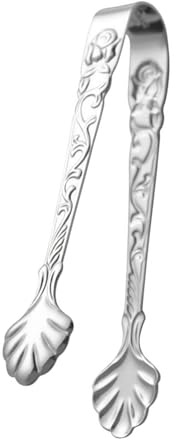 LALADEFIEE Pinzas para Cubitos de Hielo y Azúcar Diseño de Rosa en Relieve, Acero Inoxidable Pequeño, Multiusos para Bar y Restaurante, Utensilio para Servir Bebidas y Cócteles, Color