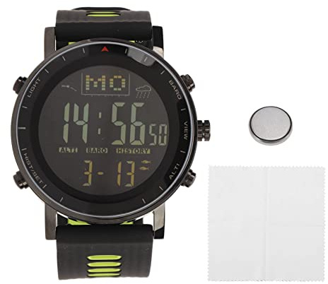 EVTSCAN Pesca Escursionismo Sport all'Aria Aperta Orologio Cambio Pressione Aria Orologio da Polso elettronico Multifunzionale Materiale Durevole (Nero Verde)