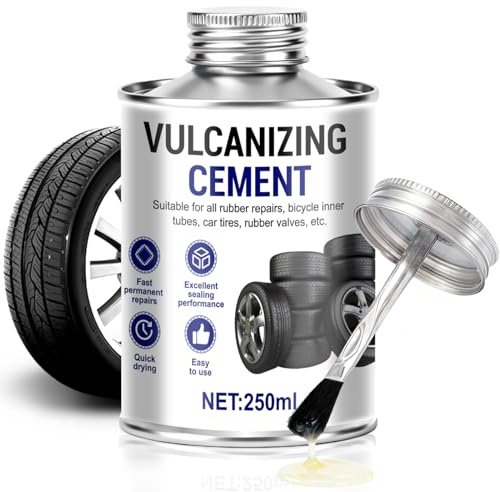 Vulkanisierkleber, Vulkanisierflüssigkeit, Reifendichtmittel Fahrrad, Reifenkleber, Schnelle und Dauerhafte Reparatur, Geeignet für die Instandsetzung Aller Arten Von Fahrrad und Autoreifen, 250ml