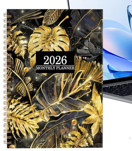 Månadsdagbok 2026 | blommiga lådor med datum | Kalenderbok 2026 Månadsplanerare | För skol- och universitetsanvändning, lärare, kontor, arbete, studie