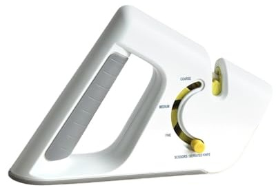 HJZZQH Affilacoltelli Professionale Multifunzione 4 in 1 seghettato e Forbici con Base Antiscivolo Rivestita in Pietra