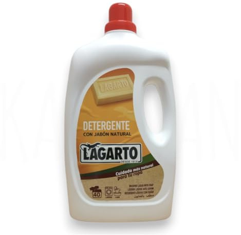 Detergente Lagarto Con Jabón Natural 40 Lavados 2960ml - Pack 4 Unidades