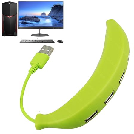 Hub USB 2.0 de 4 Puertos - Divisor de Datos en Forma de plátano, Adaptador | Divisor USB de 480 Mbps, Enchufe múltiple Plug & Play para PC portátil | Regalo de Gadget de computadora