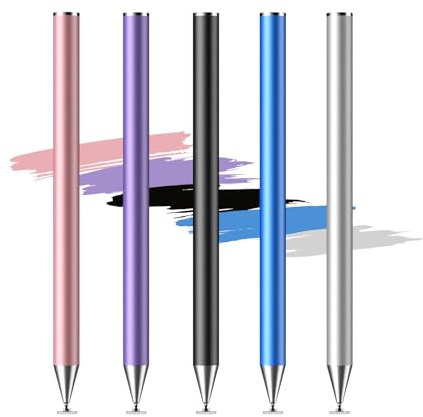 Digiroot 5er Tablet Stift mit Disc Spitze, Kompatibel mit Android und iOS | Touchscreen Stift für alle Tablets/Smartphone,Universeller Stylus Stift-Kompatibel mit Samsung/Huawei/Xiaomi/ipad