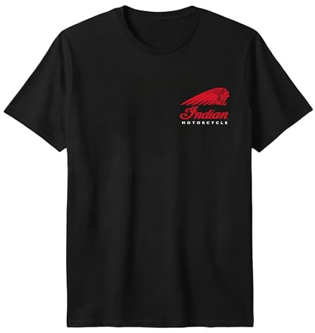 Genérico Camiseta Indian Negra - Ropa Motera para Hombre, 100% Algodón Moto Biker