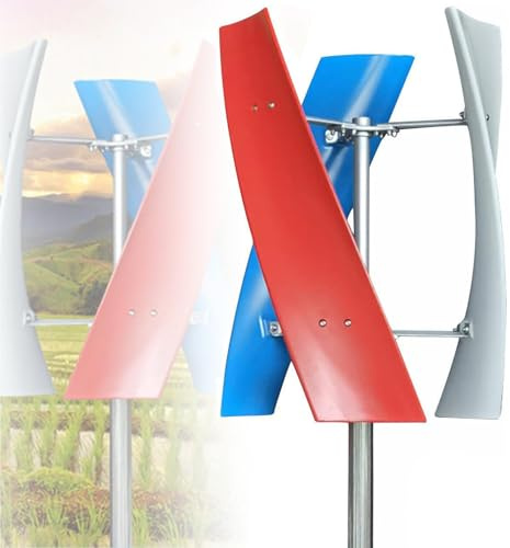 Pyrepping Aerogeneradores con Controlador Carga a Prueba Agua 3 Aspas para Uso Doméstico Aerogenerador Vertical,3000w 5000w Sin Ruido Aerogenerador Vertical Levitación Magnética Vertical 5000W-12V