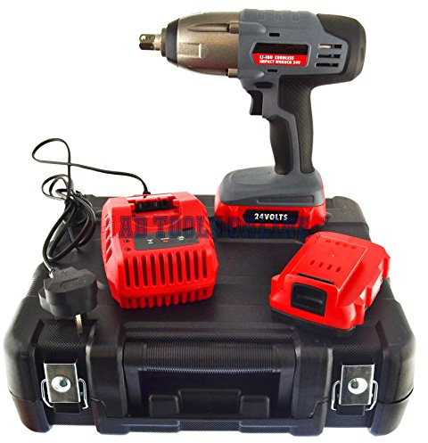 24v Li-Ion Cordless Impact Wrench Gun 1/2 Drive with 2 Twin Lithium Bat AN001