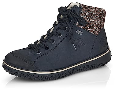 Rieker Dam Low-Top Sneaker Z4243, halvskor för kvinnor, vattenavvisande, riekerTEX, Blå kombi 14, 40 EU