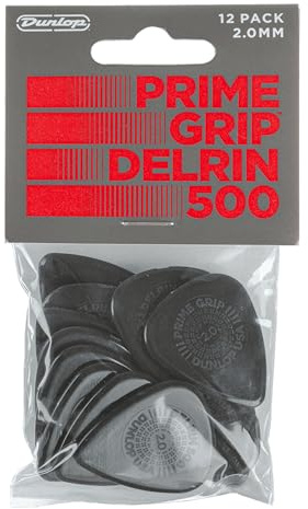 JIM DUNLOP Púas Delrin 500 Prime Grip 2,00mm Saco de 12