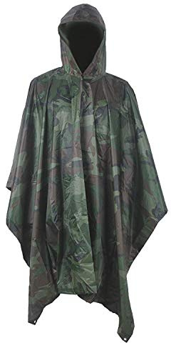 LOOGU Regenponcho, wasserdichter Camouflage-Regenmantel, Outdoor-Tarnschutz, Bodenplane…
