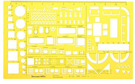 MASUNN 1:50 Inredning Arkitektonisk Möbler Teckning Mall KT Mjuk Plast Linjal Stencil