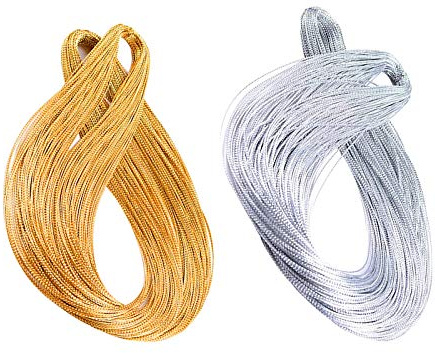 200 Meters Gold Silver Twine Thread Jewelry Thread Bauble String Gold Metallic String Metallic Elastic Cords Tinsel Cord For Braids Christmas Paking Gift Wrapping Hanging