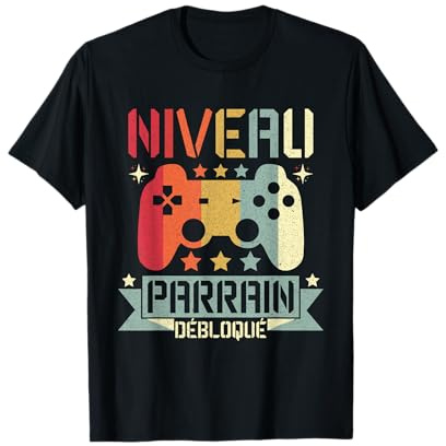 Niveau Parrain Débloque Gamer Annonce Grossesse Cadeau T-Shirt