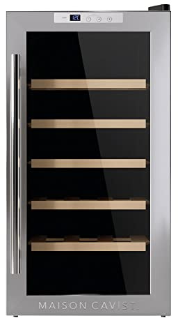 Les Petits Champs - CVST18 - Cave à Vin 18 Bouteilles, Panneau Soft-Touch, LED, Température : 11-18 °C, Capacité 23 L, 3 étagères, Refroidisseur de boissons, Minibar