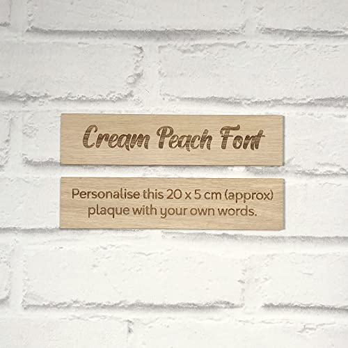 CutnCraft Designs Personalised wooden plaque sign bespoke childs bedroom door custom text Solid Oak - Cream Peach Font