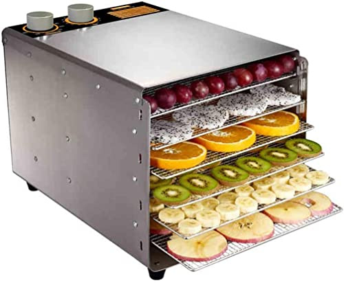 BTURYT Déshydrateur Alimentaire en Acier Inoxydable, réglage de la température 33 à 80 ° C, contrôle Simple du Bouton, adapté à la Transformation fraîche des Fruits, de la Viande et du thé à la Fleur