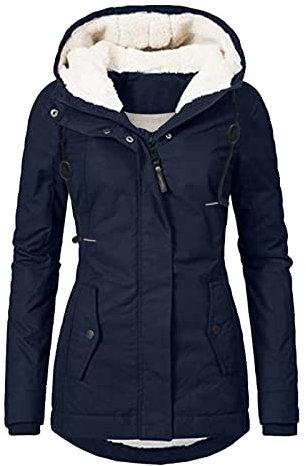 Alueeu Winterjacke Damen Lang Warm Kurz Wasserdicht Schwarz Sale Grosse Grössen 50 XXL 56 52 58 54 Wintermantel Fleecejacke Jacke Parka Steppjacke Trachtenjacke Winterparka Übergangsjacke Sweatjacke