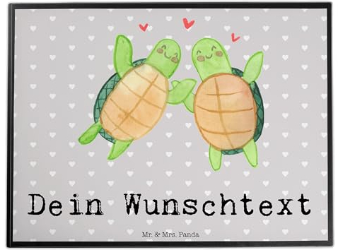 Mr. & Mrs. Panda Personalisierte Schreibtischunterlage Schildkröten Paar - Geschenke, Schreibtischauflage, Geschenk für Frauen, Valentinstag, Freundin, Schreibtisch Unterlagen mit Namen, Hochzeitstag