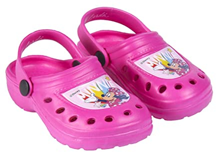 Disney Minnie Mouse Zoccoli per Ragazze, Design Leggeri, Sandali Topolina, Sandali Estivi, Taglia EU 28/29 | Fucsia
