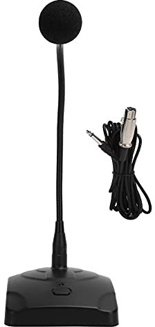 Microphone Col de Cygne à Réduction de Bruit Très Sensible avec Câble XLR de 5 M, Enregistrement Omnidirectionnel à 360 Degrés, adapté aux Réunions, Voix, Jeux, karaoké