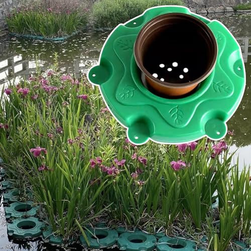 Galleggiante Vaso Piante Vaso Rotondo Galleggiante per Laghetto da Giardino, Cestini per Laghetti Paesaggistici Vasi per Piantine Riutilizzabile, Isola Vegetale Galleggiante per la Gestione del Fiume