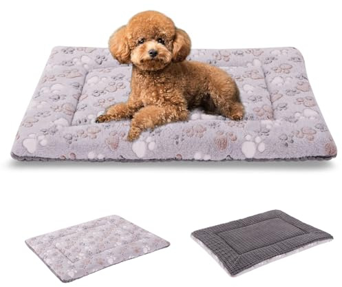 BVAGSS Cuscino per Cane Reversibile, Ultra Morbido Materassino Lavabile per cani, Ortopedico Letto per cani Cuscino Cane Memory Foam Suave y Cálido XH079 (60x45x4cm,Grey Paw)