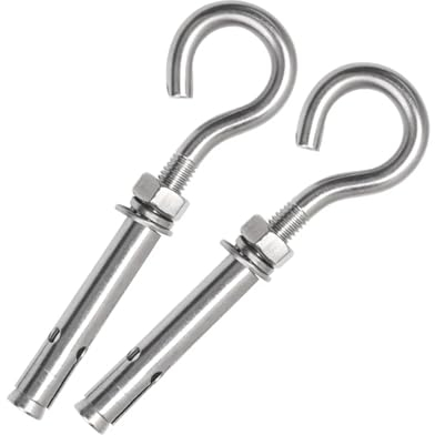 M6 M8 M10 M12 304 Edelstahl Expansion Schraube Haken Expansion Haken Brunnen Abdeckung Inspektion Brunnen Net Pull Explosion Haken Schraubhaken (Color : M10, Size : 3pcs)