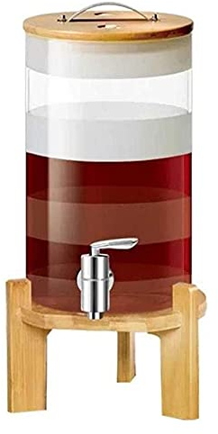 Aioneer Glaskaraffe Persönlichkeit Weinkaraffe und Gläser Set Whiskyfasskaraffe, mit Holzständer und Deckel