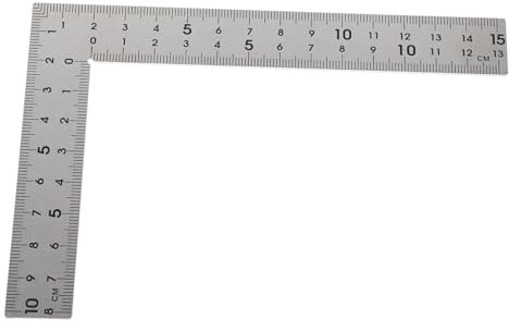Homoyoyo Mini Framing Square 15x10cm Stainless Steel Right Angle Carpenters Square Tool Double-Sided Scale Multi-Function Construction Ruler