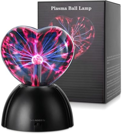 Wothfav Sfera al Plasma, Lampada Magica Sensibile al Tocco e al Suono, Cuore Plasma, Luce Notturna Novità per Bambini, Regalo di Natale, San Valentino