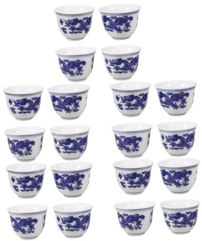 ABOOFAN 20 Pz Bicchiere da shot in porcellana bianca e Gaiwan in porcellana bianca e zuppiera tazza da tè tazza da te zuppiera da tè ciotola da tè cinese porta tè ceramica