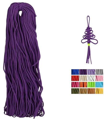 CAMAL Makramee Garn 3mm x 100m Makramee Baumwollgarn 3mm Dickes Baumwollseil Makramee Rope Garn für Basteln, Pflanzenaufhänger, Wandaufhänger, Außendekoration(Lila)