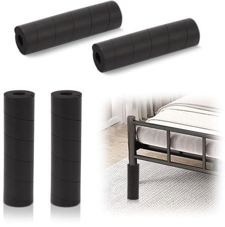 Longzhuo Protezioni per le estremità del telaio del letto, 4 pezzi, protezioni regolabili per gambe della sedia, copertura per la struttura del letto per mobili, tappi in schiuma per gambe della sedia