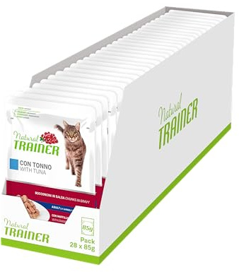 Natural Trainer Våtfoder för vuxna katter med tonfisk - förpackning 28 x 85g