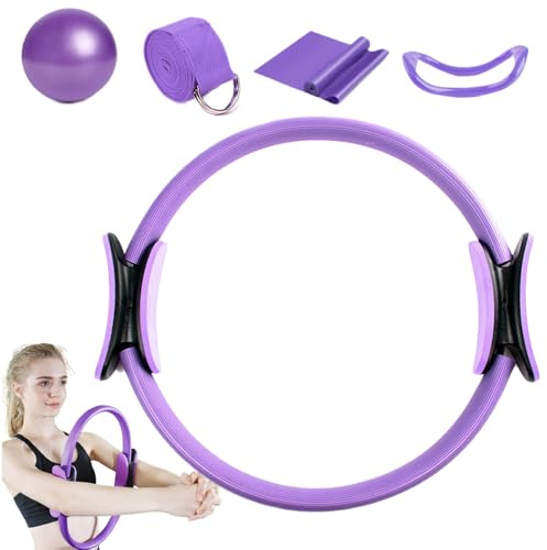 Juego De Anillo De Pilates, Aro De Pilates De Entrenamiento, Accesorios Pilates Mujer, Aro Yoga Pilates, Aro Fitness Pilates Resistente circles, Kit Pilates En Casa Aro Para Yoga, Gimnasia, Fitness
