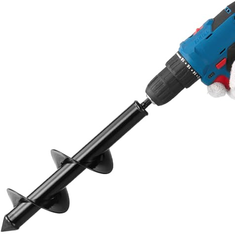 VEVOR Mèche Tarière pour Perceuse, 80 x 290 mm, Foret Tarière de Plantation, avec Tige Hexagonale, Accessoire de Perçage Robuste pour Plantation de Bulbes, Clôtures de Jardin, Creuser des Trous Sol