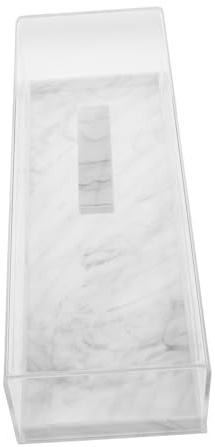 Mikinona Présentoir Rectangulaire Transparent avec Couvercle Plateau à Gâteaux et Desserts Élégant Protection Alimentaire et Support à Charcuterie Design Gain de Place Blanc