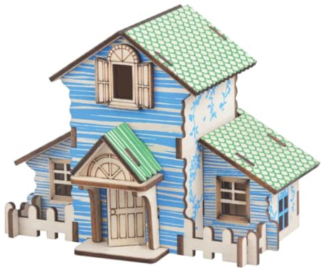 POPETPOP Maquettes en Bois 3D à Assembler pour Garçon Et Filles Petites Maisons en Bois Puzzles Éducatifs Jouet Créatif DIY Décoration Table Bureau Lot De 2 Pièces Maison Forêt Et