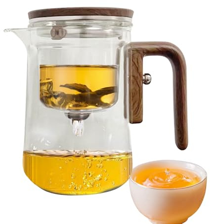 jarra de borosilicato - tarro de para | Jarra de agua de moderna con tapa de bambú, filtro de elegante vertedor para sala de estar, lugar de trabajo, comedor, comedor,