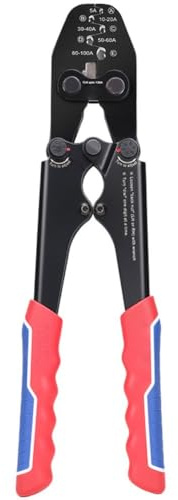 Gettimore Figure-Eight Aluminiumhülsen-Crimpzange Chrom-Vanadium-Stahl Drahtseilwerkzeug mit verstellbarem Druckknopf und ergonomischen rutschfesten Griffen für Angelausrüstung und Kabelmontage im