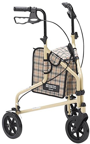 Drive Medical Winnie Lite Supreme Aluminum Three Wheel Rollator, Tan Plaid