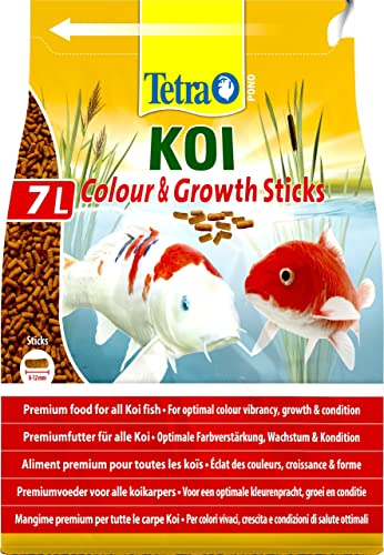 Tetra Pond Koi Sticks Colour & Growth - Koi-Futter für natürliche Farbenpracht & gesundes Wachstum von größeren Koi-Fischen, 7 L Beutel