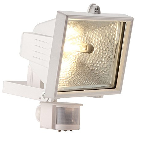 400 Watt White Tungston Halogen Garden Outdoor Floodlight With Pir IP44