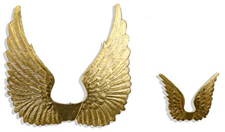 Kunze A060789111 Engelsflügel, 8 Stück, Geprägtes Papier, Gold, 24 x 9 x 0.05 cm