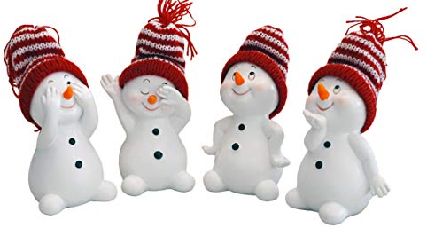 khevga Décoration de Noël Figurines de décoration Bonhomme de Neige dans Les 4 Dimensions Environ 6x6x11 cm (Rouge)