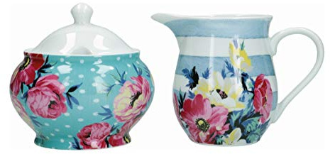 Mikasa Clovelly Milk Jug and Sugar Bowl Set in Gift Box, Porcelain, Multi Colour, 2 Pieces