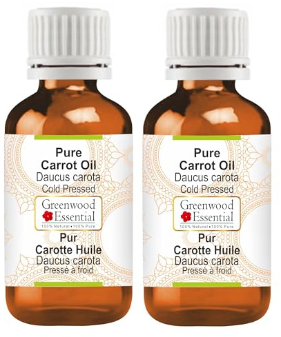 Greenwood Essential Naturreine Karottenöl (Daucus carota) Kaltgepresst 100ml X 2 (6.76 oz)