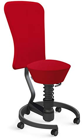 aeris Swopper – Hocker mit Lehne – Bürohocker höhenverstellbar – Schreibtischstuhl gegen Rückenschmerzen – Ergonomischer Bürostuhl und Sitztrainer, Feder Low